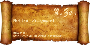 Mohler Zsigmond névjegykártya